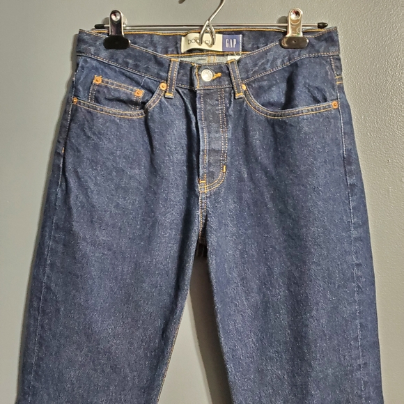 GAP Dark Blue Button Fly Women's Bootcut Ankle Jeans 100% Cotton Size 6 - Picture 2 of 9
